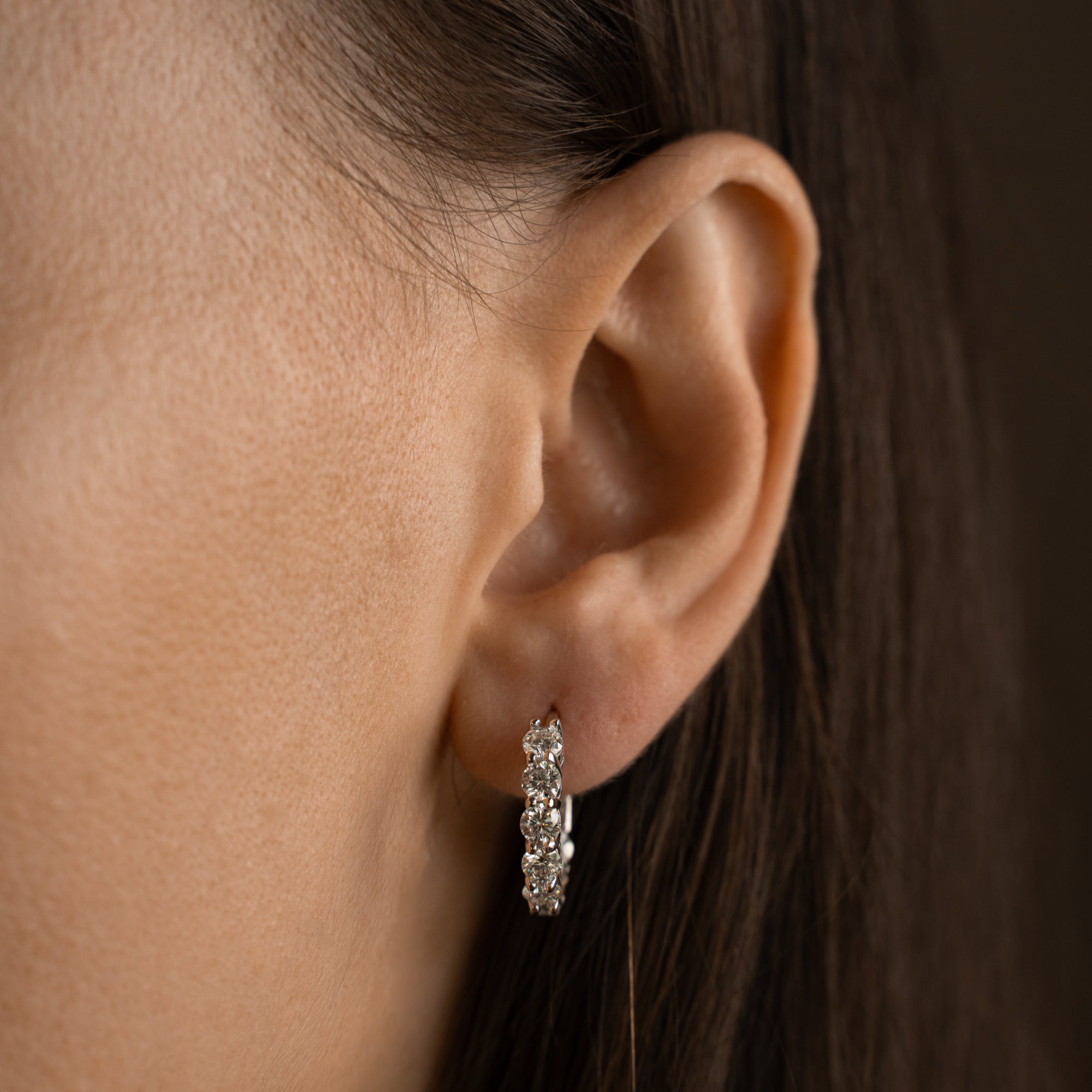 Moissanite Hoop Earrings 1.6CT