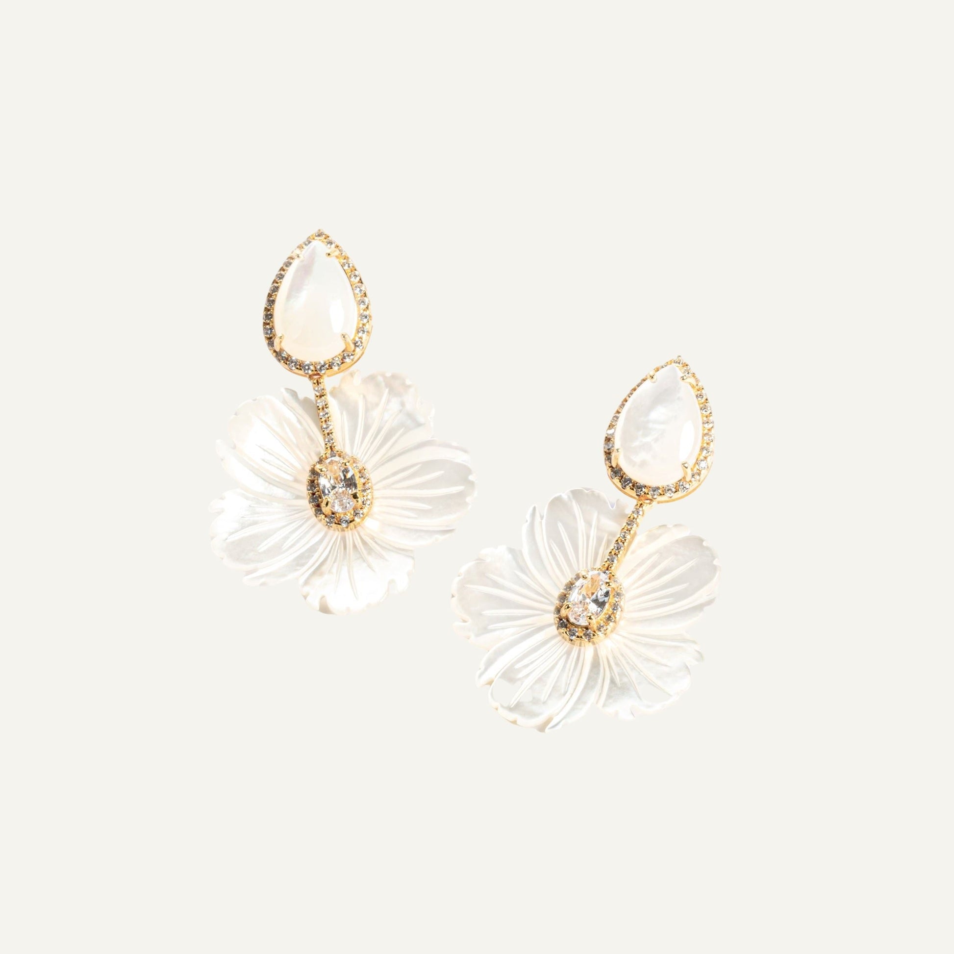 Magnolia Flower Earrings - Mantarraya NYC
