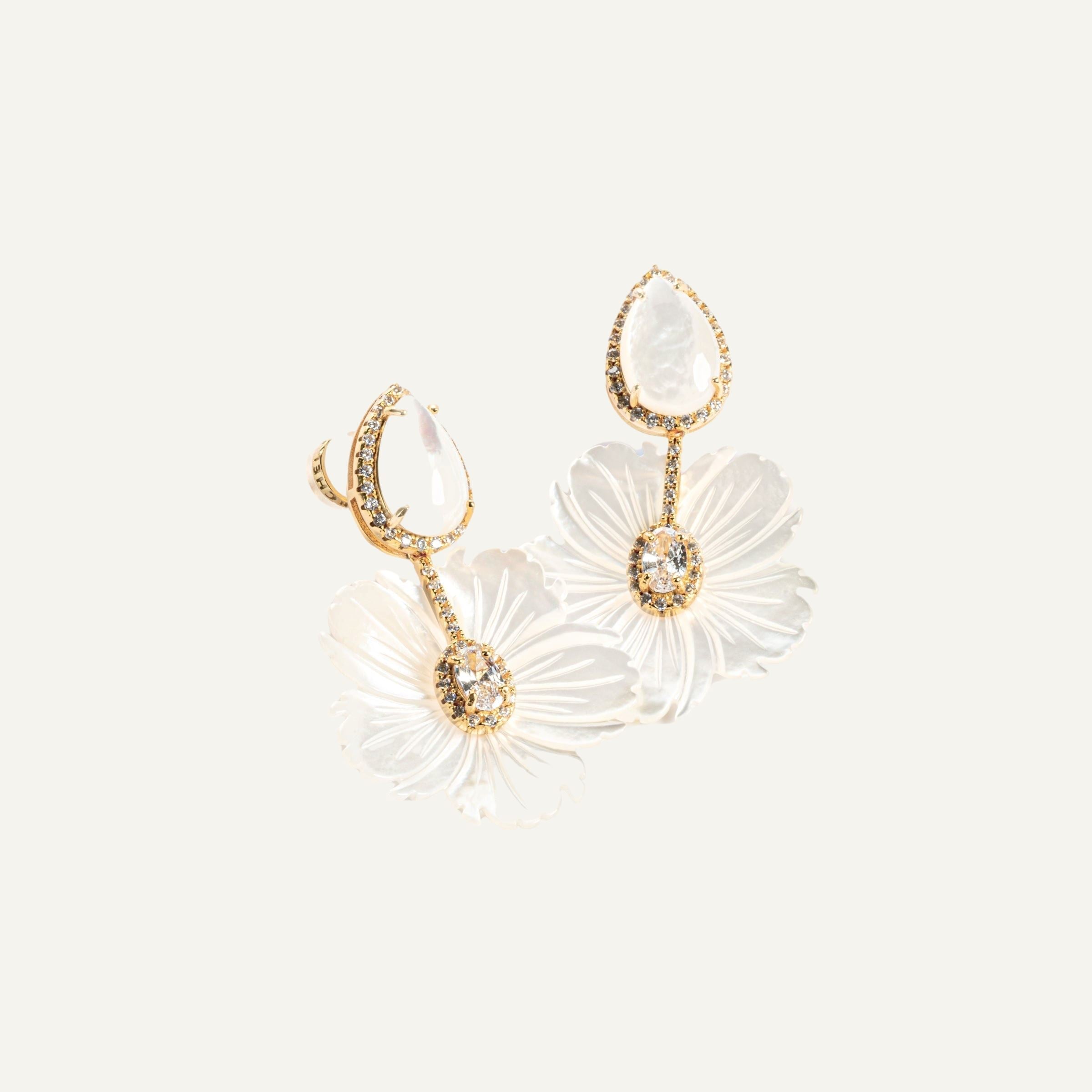 Magnolia Flower Earrings - Mantarraya NYC