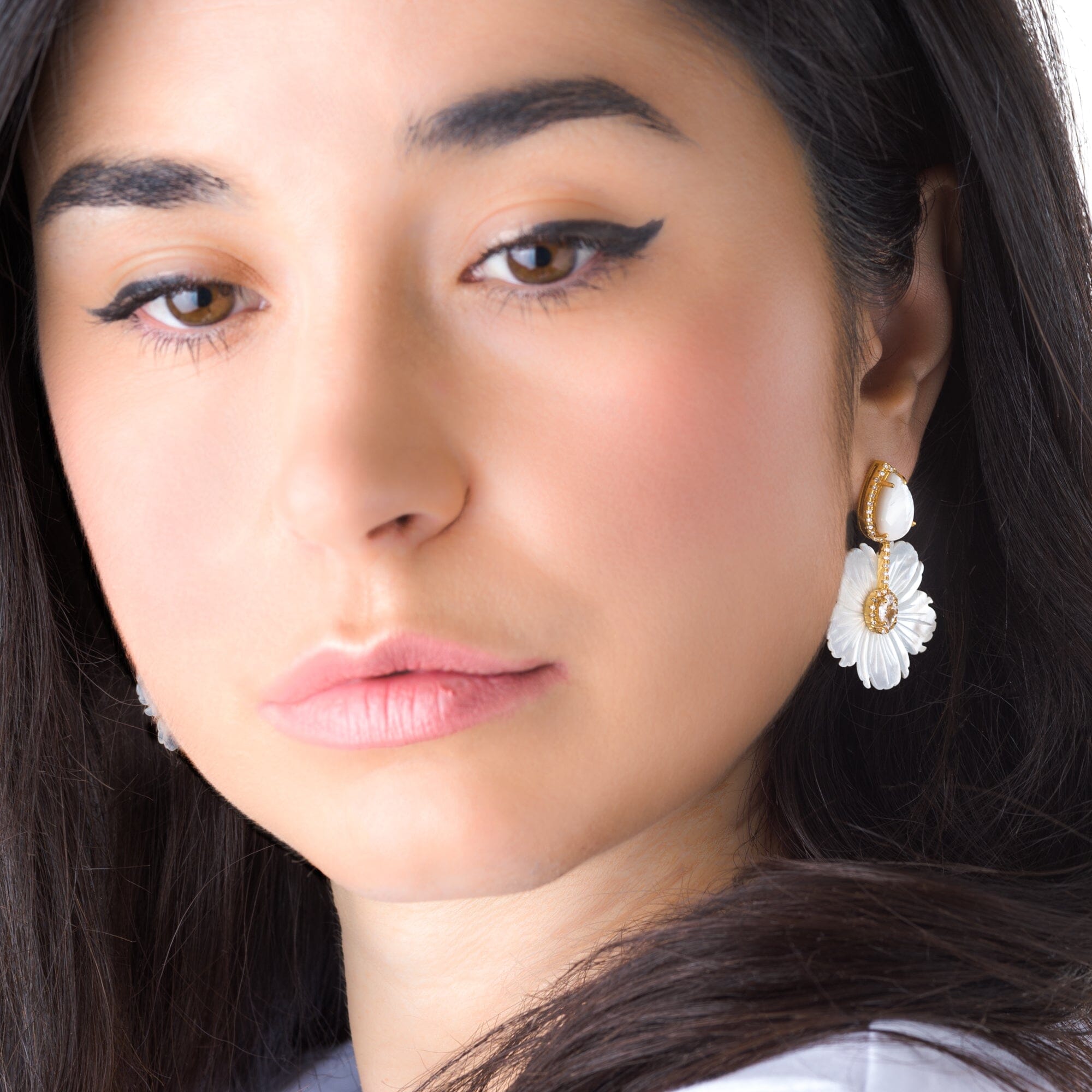 Magnolia Flower Earrings - Mantarraya NYC