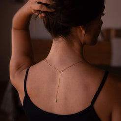 Pearl Pendant Box Chain Necklace - Mantarraya NYC